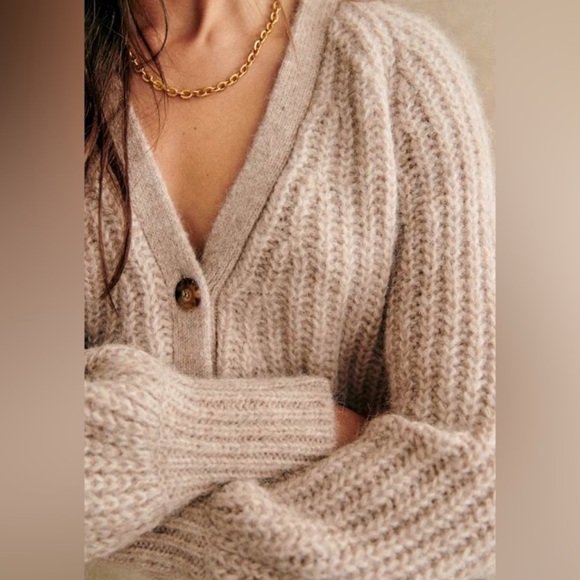 Sezane Basile Cardigan Medium Light Beige - Picture 3 of 11